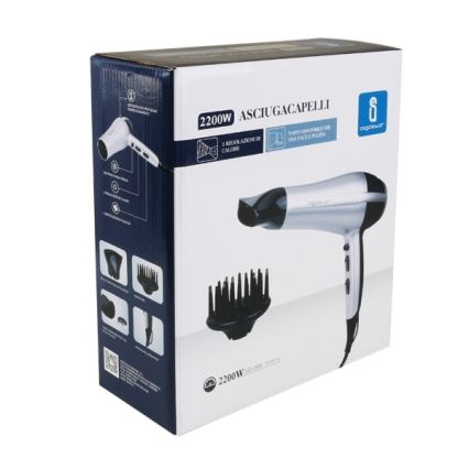 Aigostar - Hairdryer 2200W/230V silver/black