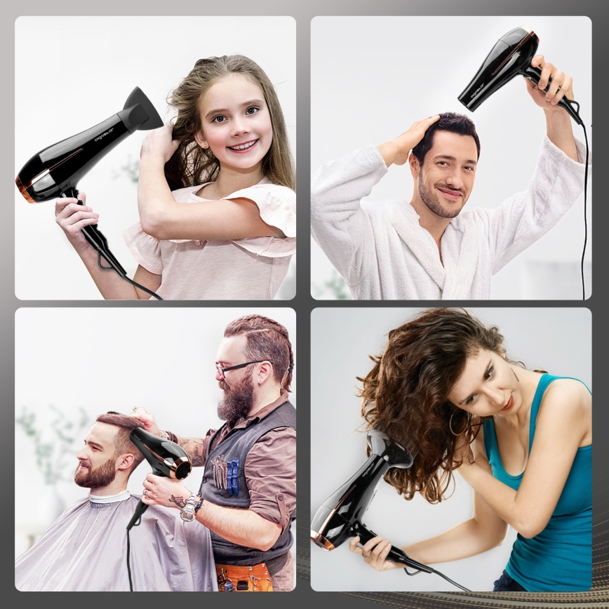 Aigostar - Hairdryer 2400W/230V black/copper