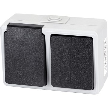 Aigostar - Household AC switch with socket 250V/16A IP54