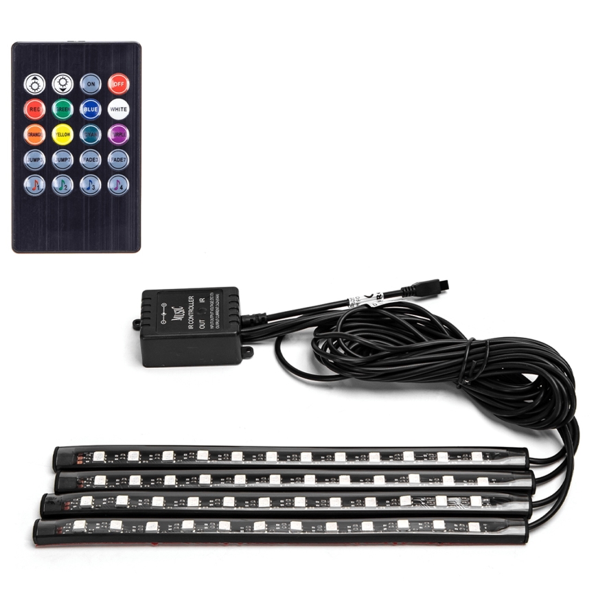 Aigostar - Dimmable RGB LED Car Strips LED/4.5W/5V + Remote Control
