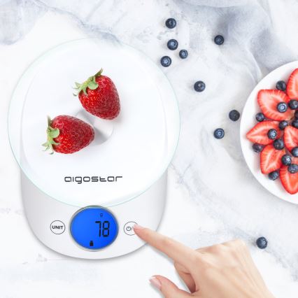 Aigostar - Kitchen scale 2xCR2032 white