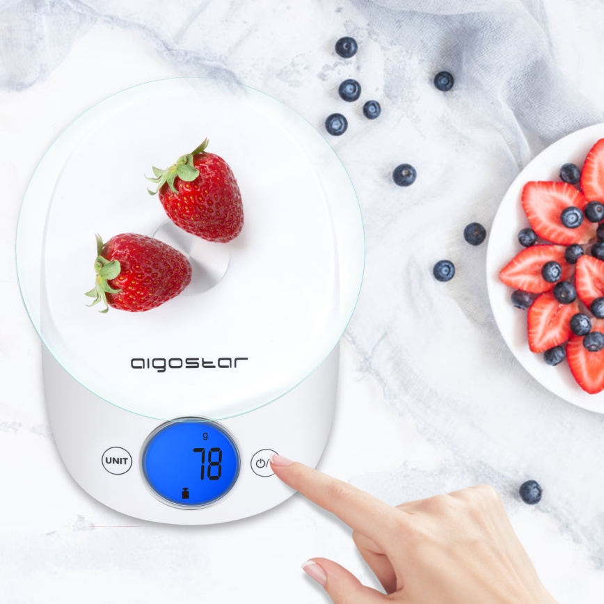 Aigostar - Kitchen scale 2xCR2032 white