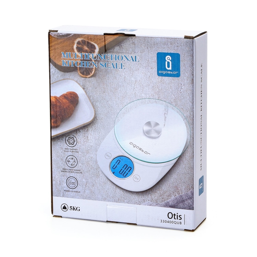Aigostar - Kitchen scale 2xCR2032 white