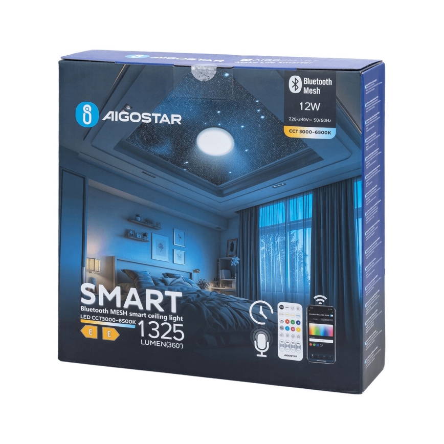 Aigostar - LED Dimmable bathroom ceiling light MESH Smart LED/12W/230V 3000-6500K IP44 + remote control
