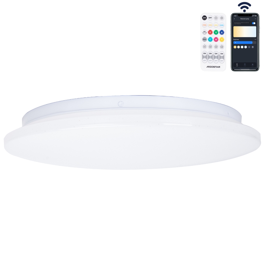 Aigostar - LED Dimmable bathroom ceiling light MESH Smart LED/18W/230V 3000-65000K IP44 + remote control