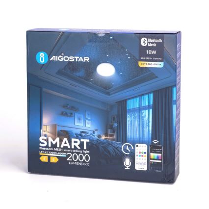 Aigostar - LED Dimmable bathroom ceiling light MESH Smart LED/18W/230V 3000-65000K IP44 + remote control