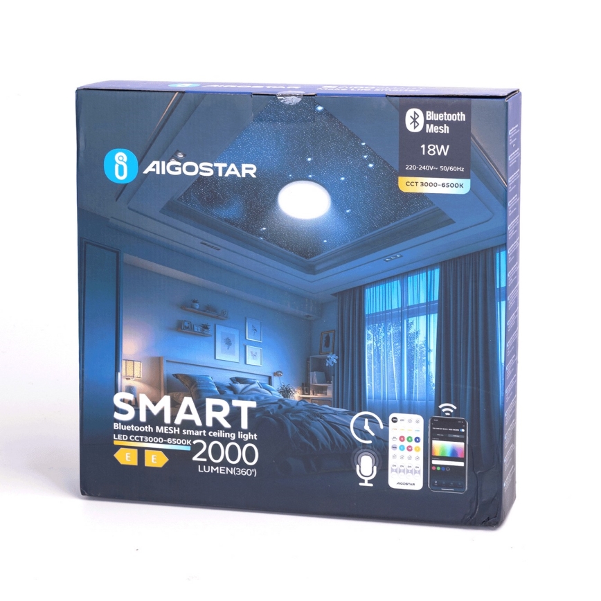 Aigostar - LED Dimmable bathroom ceiling light MESH Smart LED/18W/230V 3000-65000K IP44 + remote control