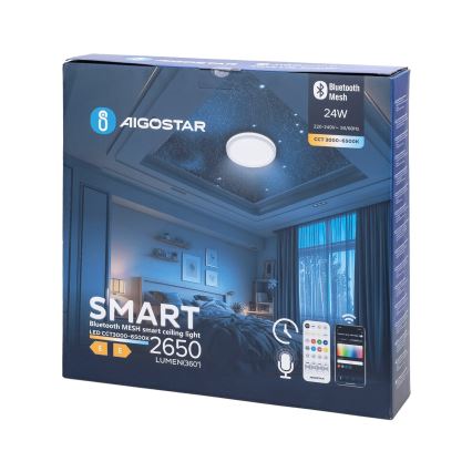 Aigostar - LED Dimmable bathroom ceiling light MESH Smart LED/24W/230V 3000-6500K IP44 + remote control