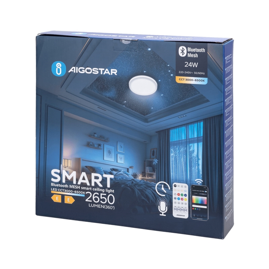 Aigostar - LED Dimmable bathroom ceiling light MESH Smart LED/24W/230V 3000-6500K IP44 + remote control