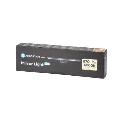 Aigostar - LED Bathroom mirror lighting LED/8W/230V 4000K 40 cm IP44 black