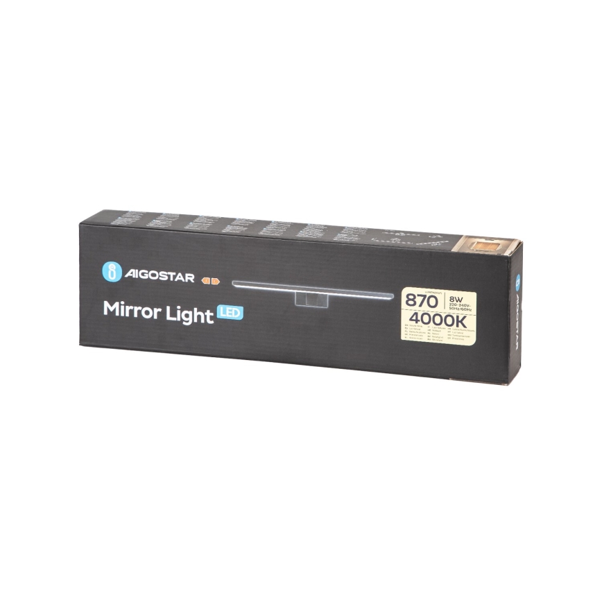 Aigostar - LED Bathroom mirror lighting LED/8W/230V 4000K 40 cm IP44 black