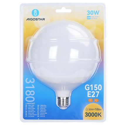 Aigostar LED Bulb G150, E27, 30W, 230V, 3000K