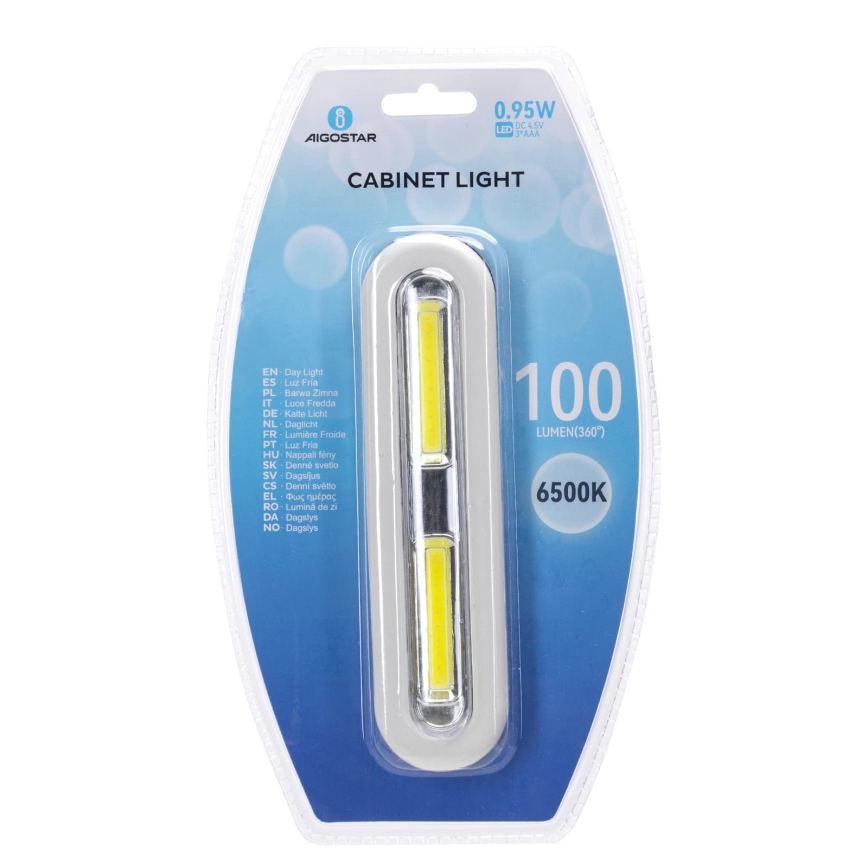 Aigostar - LED cabinet light LED/3xAAA 6500K white
