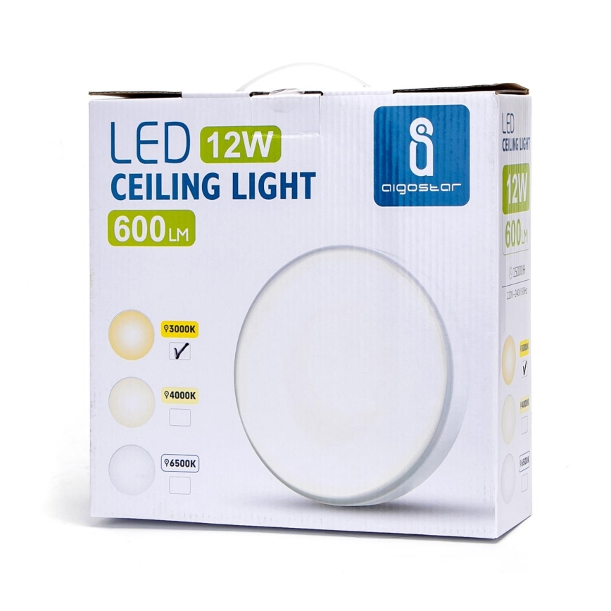 Aigostar - LED Ceiling light LED/12W/230V 3000K d. 23 cm white