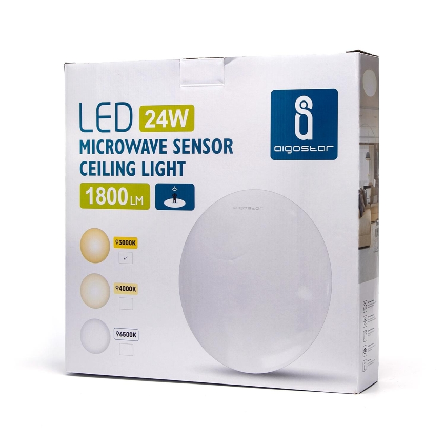 Aigostar - LED Ceiling light with a sensor LED/24W/230V 3000K