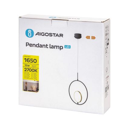 Aigostar - LED Chandelier on a string LED/15W/230V 6500K black/gold