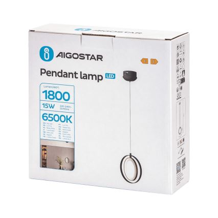 Aigostar - LED Chandelier on a string LED/15W/230V 6500K black