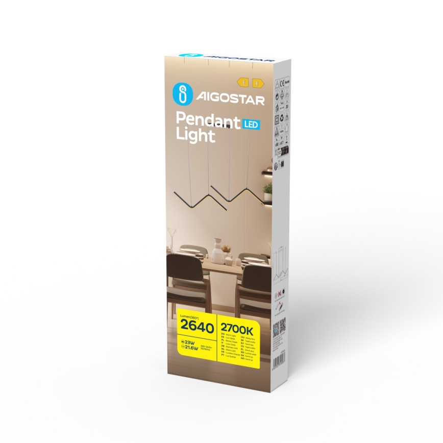 Aigostar - LED Chandelier on a string LED/23W/230V 2700K