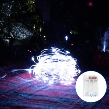 Aigostar - LED Christmas chain 100xLED/3xAA 10,3m cool white