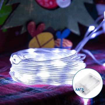 Aigostar - LED Christmas chain 100xLED/3xAA 10,3m cool white