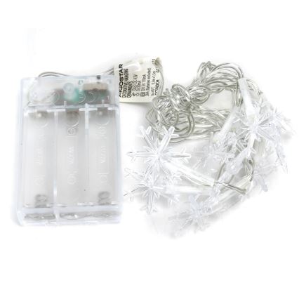 Aigostar - LED Christmas chain 20xLED/3xAA 3,3m snowflakes
