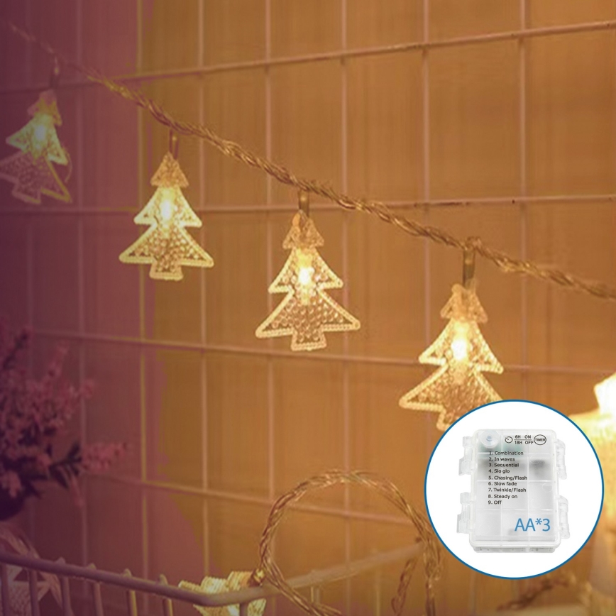 Aigostar - LED Christmas chain 20xLED/3xAA 3,3m trees