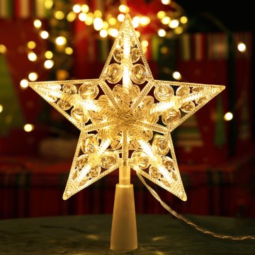 Aigostar - LED Christmas Decoration 10xLED/3xAA Warm White Star