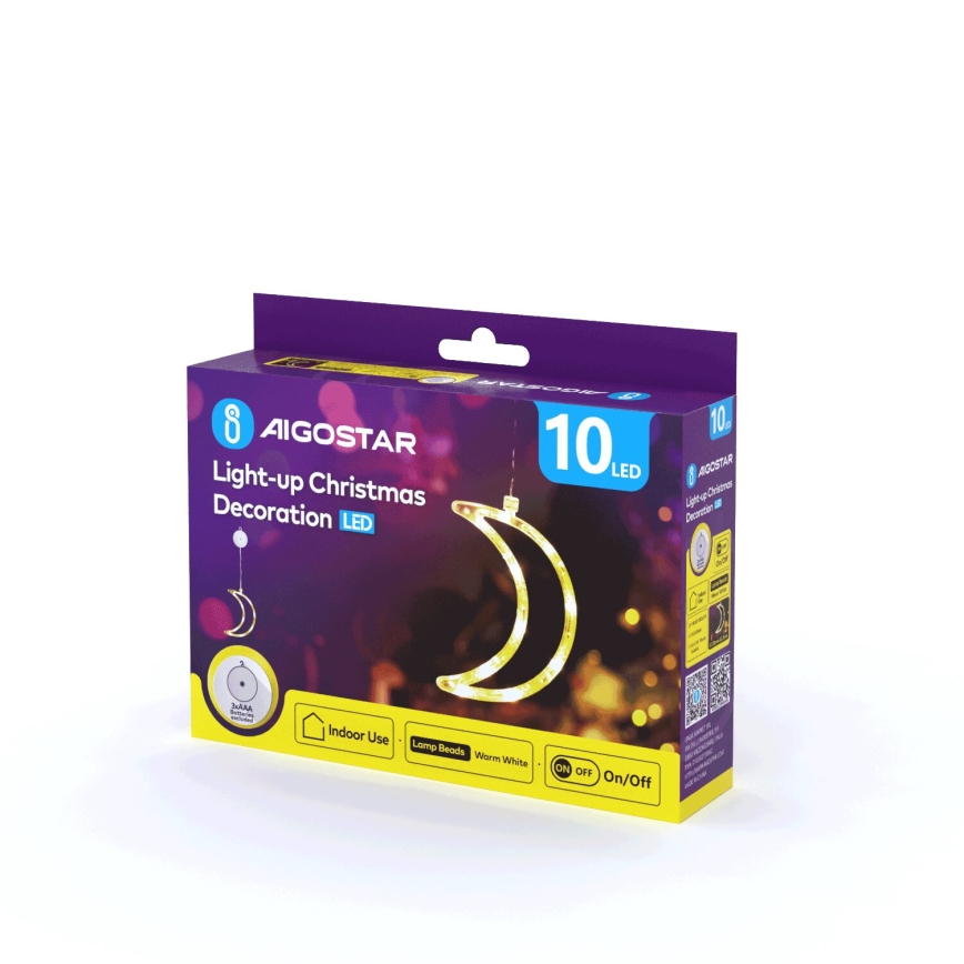 Aigostar - LED Christmas decoration LED/3xAAA moon 18,5cm