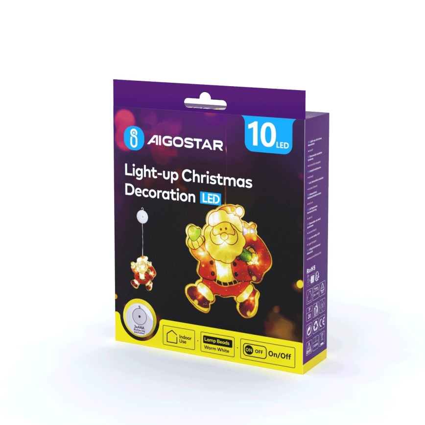Aigostar - LED Christmas decoration LED/3xAAA Santa 20cm