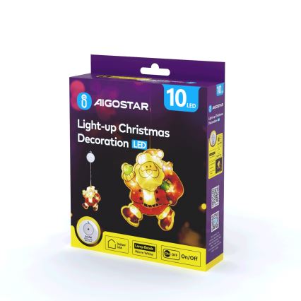 Aigostar - LED Christmas decoration LED/3xAAA Santa 20cm