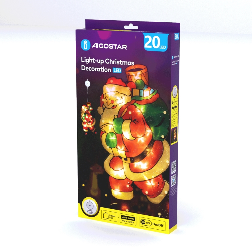 Aigostar - LED Christmas decoration LED/3xAAA Santa 45cm