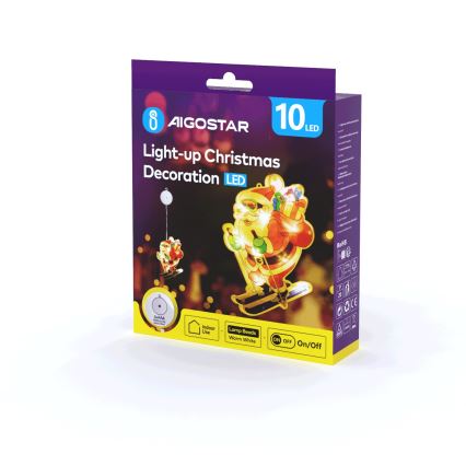 Aigostar - LED Christmas decoration LED/3xAAA Santa on skis 23cm