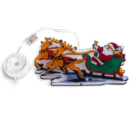 Aigostar - LED Christmas decoration LED/3xAAA Santa with reindeers 13,4cm