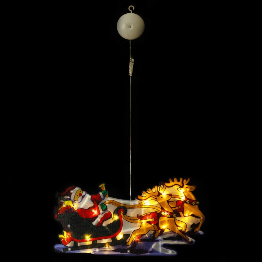 Aigostar - LED Christmas decoration LED/3xAAA Santa with reindeers 13,4cm