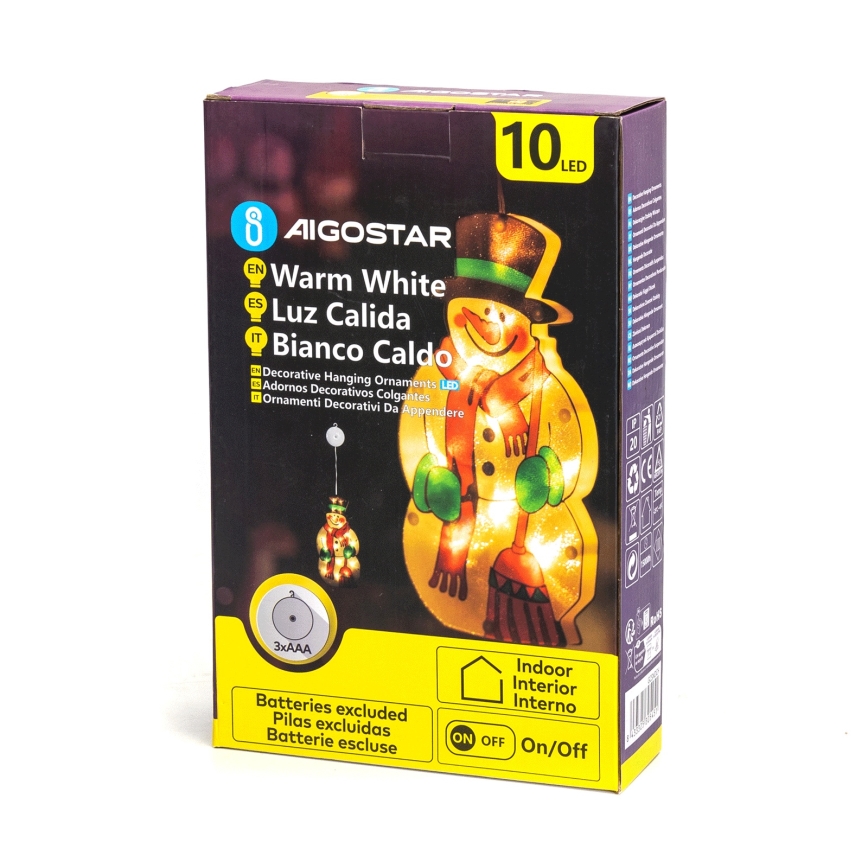 Aigostar - LED Christmas decoration LED/3xAAA snowman 25cm