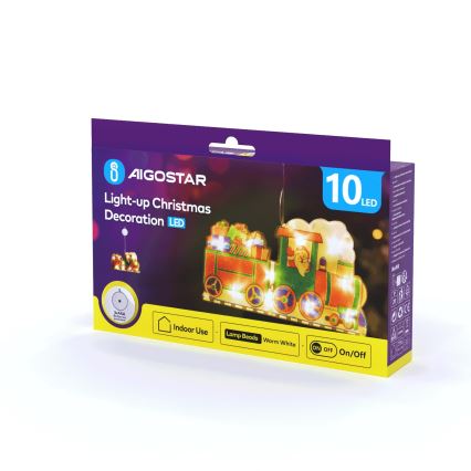 Aigostar - LED Christmas decoration LED/3xAAA train 13,4cm