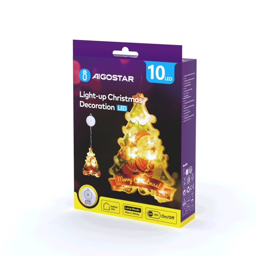 Aigostar - LED Christmas decoration LED/3xAAA tree 15cm