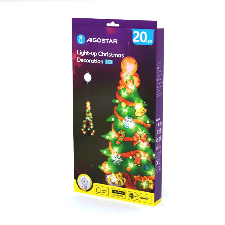Aigostar - LED Christmas decoration LED/3xAAA tree 45cm
