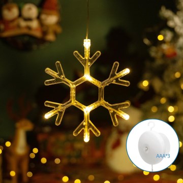 Aigostar - LED Christmas decoration LED/3xAAA warm white snowflake 19cm