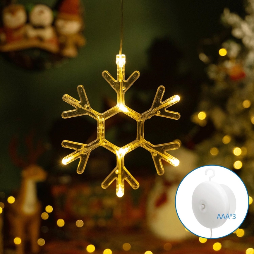 Aigostar - LED Christmas decoration LED/3xAAA warm white snowflake 19cm