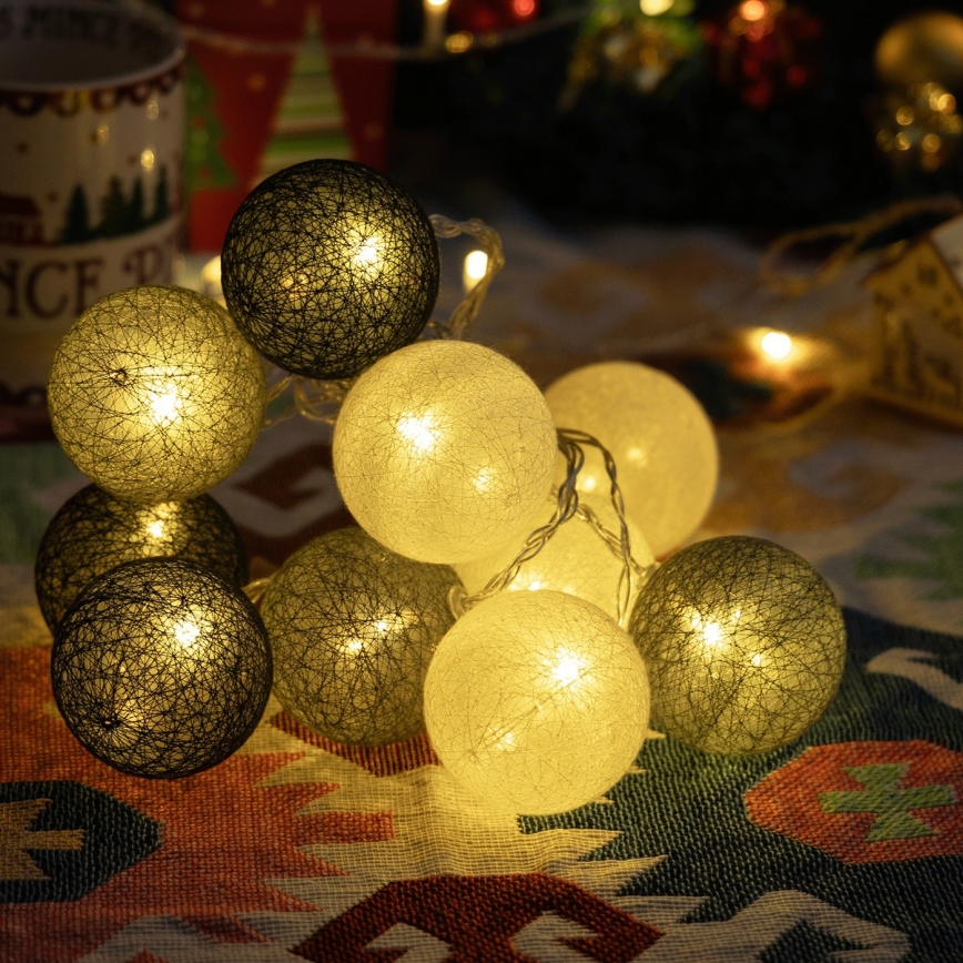 Aigostar - LED Christmas light chain 10xLED/3xAA 2m warm white