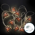 Aigostar - LED Christmas Lights 10 LEDs, battery-powered (3×AA), 1.5 m, Warm White, with Sleigh Ornaments