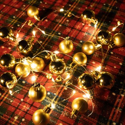 Aigostar - LED Christmas String Lights 20xLED/3xAA 2 m Warm White