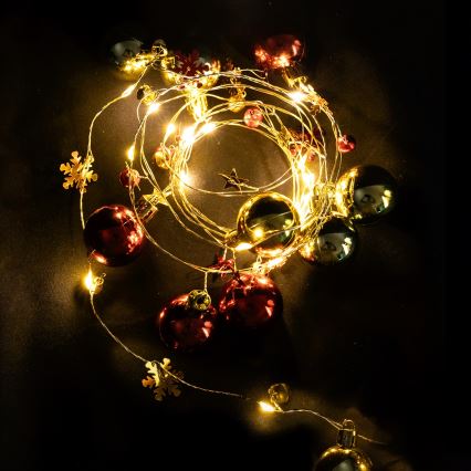 Aigostar - LED Christmas lights 20xLED/3xAA 2m warm white