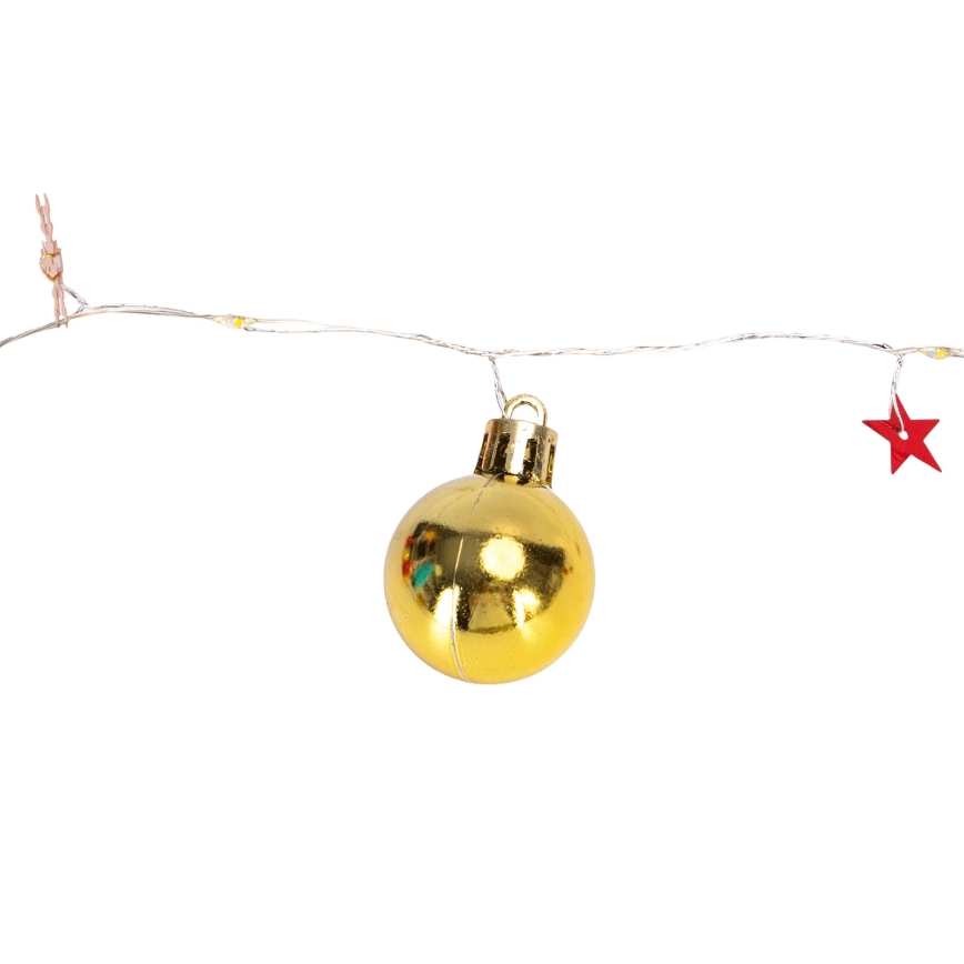 Aigostar - LED Christmas lights 20xLED/3xAA 2m warm white