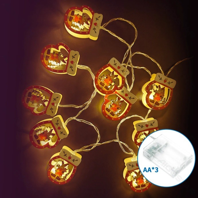 Aigostar - LED Christmas lights 20xLED/3xAA 3m warm white glove