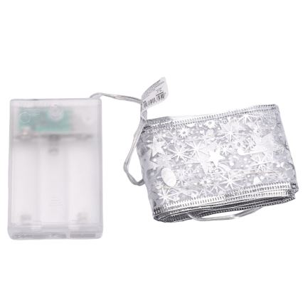 Aigostar - LED Christmas Lights 50xLED/3xAA 5 m Warm White Silver