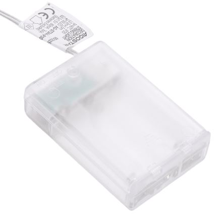 Aigostar - LED Christmas Lights 50xLED/3xAA 5 m Warm White Silver