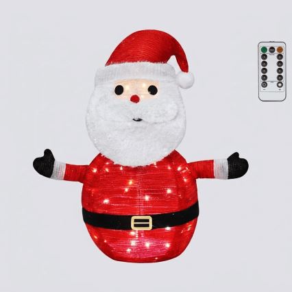 Aigostar - LED Christmas outdoor decoration 50 LEDs/3xAA 0.7m IP44 cool white Santa Claus