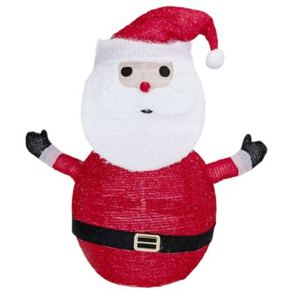 Aigostar - LED Christmas outdoor decoration 50 LEDs/3xAA 0.7m IP44 cool white Santa Claus